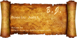 Boeriu Judit névjegykártya